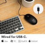 Macally Wired USB C Mouse for Mac and PC - Slim, Quiet, and Reliable - 4 DPI Mode Type C for Laptop, MacBook Pro/Air, iMac - Wired Mice USBC