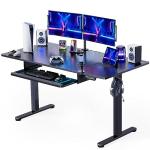 ErGear Large Electric Standing Desk with Keyboard Tray, 63x28 Inches Adjustable Height Sit Stand Up Desk, Home Office Desk Computer Workstation, Black