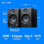 PreSonus Eris 3.5BT Studio Monitors, Pair — 3.5" Inch Powered Bookshelf Speakers, Stereo, Desktop Computer, Near Field Music Production, Audio Mixing Recording