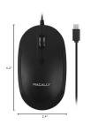 Macally Wired USB C Mouse for Mac and PC - Slim, Quiet, and Reliable - 4 DPI Mode Type C for Laptop, MacBook Pro/Air, iMac - Wired Mice USBC