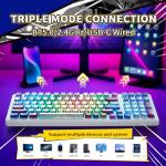 Aula F99 Mechanical Gaming Keyboard, Wireless Creamy Keyboard Hot Swappable Custom Bluetooth Computer Keyboards, Tri-Mode BT5.0/2.4GHz/USB-C, Pre-lubed Linear Switches, RGB Backlit, Gasket Structure