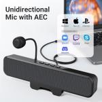 INGA Computer Speakers with Detachable Mic, Plug and Play Desktop Speakers, One-Touch Mute Microphone, Stereo & Bass, Easily Clamps to Monitor, Compatible with PC, MAC, Laptop