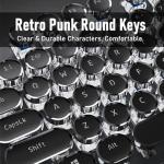 SEUNKWANG EWEADN TK100 Typewriter Keyboard Wired Mechanical Keyboard, 104 Keys Aesthetic Typewriter Keyboards with White Backlit, Anti-Ghosting, Blue Switch Wired Cute Keyboards-Black