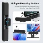 INGA Computer Speakers with Detachable Mic, Plug and Play Desktop Speakers, One-Touch Mute Microphone, Stereo & Bass, Easily Clamps to Monitor, Compatible with PC, MAC, Laptop