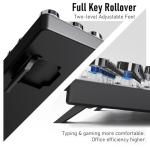 SEUNKWANG EWEADN TK100 Typewriter Keyboard Wired Mechanical Keyboard, 104 Keys Aesthetic Typewriter Keyboards with White Backlit, Anti-Ghosting, Blue Switch Wired Cute Keyboards-Black