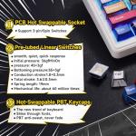 Aula F99 Mechanical Gaming Keyboard, Wireless Creamy Keyboard Hot Swappable Custom Bluetooth Computer Keyboards, Tri-Mode BT5.0/2.4GHz/USB-C, Pre-lubed Linear Switches, RGB Backlit, Gasket Structure