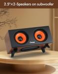 cinnkeyi 【2026 Update】 USB 2.1 Computer Speakers with Subwoofer, 3.5mm/USB Input Pc Speakers with Subwoofer, PC/Line-in/Bluetooth Modes, Stereo Sound Ideal for Desktops and Laptops
