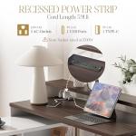 67" L Shaped Executive Desk with Drawers & Storage Shelf, Corner Computer Desk with Power Outlets, Home Office Desk with Monitor Stand, Printer Shelf, Computer Writing Desk for Work, Antique White