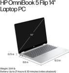 HP OmniBook 5 Flip (Next Gen Envy x360) 2-in-1 Laptop (14" 2K IPS Touchscreen, Intel 10-Core 5 120U (> i7-1255U), 8GB DDR5 RAM, 512GB SSD) for Business, Students, 5MP IR Webcam, Backlit, Win 11 Pro