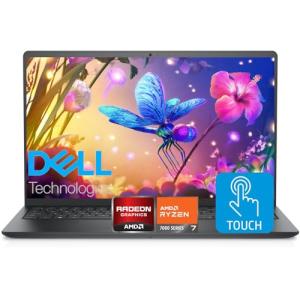 Dell Inspiron 15.6" FHD Touchscreen Laptop, 32GB RAM, 1TB SSD, Speed 8-Core AMD Ryzen 7 7730U (Outperforms Intel i7-1255U in Multitasking), Windows 11 Pro, Long Battery Life, w/WOWPC Recovery USB