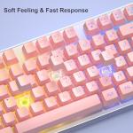 Gaming Keyboard and Mouse Combo, K1 RGB LED Backlit Keyboard with 104 Keys Computer PC Gaming Keyboard for PC/Laptop (Pink)