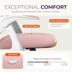 NEO CHAIR Office Desk Computer Gaming Ergonomic Chair with Lumbar Back Support Adjustable Height Swivel Wheels Flip-up Arms Mesh Chair for Home or Office (Pink)
