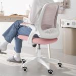 NEO CHAIR Office Desk Computer Gaming Ergonomic Chair with Lumbar Back Support Adjustable Height Swivel Wheels Flip-up Arms Mesh Chair for Home or Office (Pink)