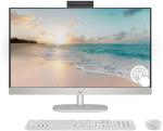 HP 27" FHD Touchscreen All-in-One Desktop Computer, Quad-Cores Ryzen 5 7520U, Windows 11, Wireless Keyboard & Mouse, Silver (AMD Ryzen 5, 16GB RAM | 2TB SSD)