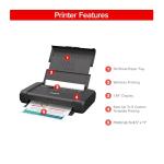 Canon PIXMA TR160 Wireless Portable Printer, 50-Sheet Paper Tray and 1.44" Display