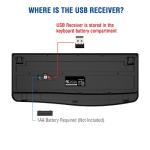 EDJO Wireless Keyboard, 2.4G Ergonomic Full Size Wireless Computer Keyboard with Wrist Rest for Windows, Mac OS Desktop/Laptop/PC（Black）