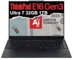 Lenovo ThinkPad E16 Gen 3 Business AI PC Laptop (16" FHD+ Anti-Glare, Intel 16-Core Ultra 7 255H (> i9-13900H), 32GB DDR5 RAM, 1TB SSD) Thunderbolt 4, 5MP Webcam, Fingerprint Reader, Win 11 Pro