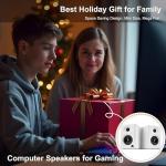 NSY Audio Computer Speakers for Desktop PC, 60W Bluetooth Surround Sound Speakers with Bass, Compact Active Bookshelf Speakers for Office, Monitors, Laptop, Gaming, TV, Gifts (White, Pair)