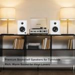 NSY Audio Computer Speakers for Desktop PC, 60W Bluetooth Surround Sound Speakers with Bass, Compact Active Bookshelf Speakers for Office, Monitors, Laptop, Gaming, TV, Gifts (White, Pair)