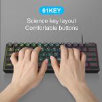 MageGee Mini 60% Gaming Keyboard, RGB Backlit 61 Key Ultra-Compact Keyboard, TS91 Ergonomic Waterproof Mechanical Feeling Office Computer Keyboards for PC, MAC, PS4, Xbox ONE Gamer(Black)