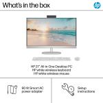 HP 27" FHD Touchscreen All-in-One Desktop Computer, Quad-Cores Ryzen 5 7520U, Windows 11, Wireless Keyboard & Mouse, Silver (AMD Ryzen 5, 16GB RAM | 2TB SSD)