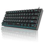 MageGee Mini 60% Gaming Keyboard, RGB Backlit 61 Key Ultra-Compact Keyboard, TS91 Ergonomic Waterproof Mechanical Feeling Office Computer Keyboards for PC, MAC, PS4, Xbox ONE Gamer(Black)