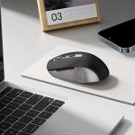 Wireless Mouse for Laptop, PC, Chromebook, Mac, MacBook, Silent Wireless Mouse with USB Nano Receiver, Side Button, 2400 DPI, Anti Slip Roller, 6 Button Ergonomics Cordless Computer Mice - Black Gray