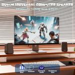 ROSON Computer Speaker, Compact Size Speaker with Headphone Jack, Enhanced Bass and Volume Control, Stereo 2.0 USB Powered 3.5mm Aux Multimedia Speakers for Laptop/Desktop/Tablets/Phone