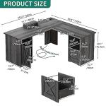 YITAHOME L Shaped Desk with Power Outlets, 60 Inch Computer Desk Corner Desk with File Drawer, Home Office Desk with Monitor Stand & Storage Shelves, L-Shaped Desk with File Cabinet, Grey