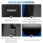ROSON Computer Speaker, Compact Size Speaker with Headphone Jack, Enhanced Bass and Volume Control, Stereo 2.0 USB Powered 3.5mm Aux Multimedia Speakers for Laptop/Desktop/Tablets/Phone