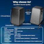 ROSON Computer Speaker, Compact Size Speaker with Headphone Jack, Enhanced Bass and Volume Control, Stereo 2.0 USB Powered 3.5mm Aux Multimedia Speakers for Laptop/Desktop/Tablets/Phone