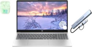 HP 15.6" Touchscreen Business Laptop, 32GB RAM 1.5TB Storage (1TB SSD+512GB Docking Station Set), 6-Cores Intel Core i3, Windows 11 Pro with Microsoft Office Included, PLUSERA Earphones, Silver