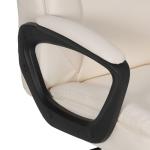 AmazonBasics Classic Puresoft PU-Padded Mid-Back Office Computer Desk Chair with Armrest - Cream