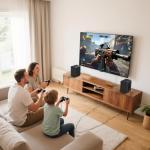 Jierben Bookshelf Speaker, 60W Active Bluetooth 5.4 Bookshelf Speaker, Wood Enclosure, 3D Subwoofer Surround Sound Bluetooth Speaker, for Home, Studio, Gaming, Set of 2, Black