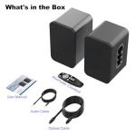 Jierben Bookshelf Speaker, 60W Active Bluetooth 5.4 Bookshelf Speaker, Wood Enclosure, 3D Subwoofer Surround Sound Bluetooth Speaker, for Home, Studio, Gaming, Set of 2, Black