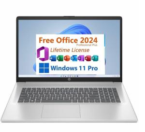 HP 17.3" FHD Display, Free Microsoft Office 2024 Lifetime License, Copilot AI Chat, 8GB LPDDR5 RAM, 512GB SSD, AMD Ryzen 5 Processor, Webcam, Numeric Keypad, Long Battery Life, Windows 11 Pro,Silver