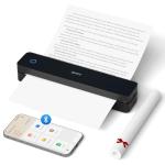 iDPRT Portable Thermal Printer, MT610 Pro Wireless for Travel, 300 DPI Bluetooth Inkless Printer Support 8.5" X 11" US Letter&A4&A5 Thermal Paper for Home, Compatible with iOS, Android, Laptop, Black