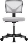 Sweetcrispy Office Desk Chair, Ergonomic Low-Back Mesh Rolling Work Swivel Chairs with Wheels, Armless Comfortable Seat Lumbar Support for Home, Bedroom, Study, Student, Adults,Classic Grey