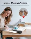 iDPRT Portable Thermal Printer, MT610 Pro Wireless for Travel, 300 DPI Bluetooth Inkless Printer Support 8.5" X 11" US Letter&A4&A5 Thermal Paper for Home, Compatible with iOS, Android, Laptop, Black