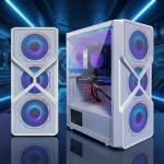 STGAubron Gaming PC Computer Desktop, AMD Ryzen 5 5500 up to 4.2GHz, GeForce RTX 3050 6G,16G DDR4, 1T SSD, WiFi 6 & BT 5.0, RGB Fan x6, Windows 11 Home,White