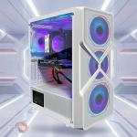 STGAubron Gaming PC Computer Desktop, AMD Ryzen 5 5500 up to 4.2GHz, GeForce RTX 3050 6G,16G DDR4, 1T SSD, WiFi 6 & BT 5.0, RGB Fan x6, Windows 11 Home,White