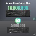 TECKNET Bluetooth Keyboard Rechargeable, 4-Device (2.4G+BT) Wireless Keyboard, Full Size Computer Keyboard with Stand, Ultra-Slim Quiet Typing, for PC/Laptop/Smart TV/Phone/Tablet, 12 Hotkeys