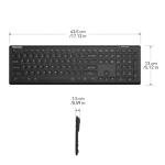 TECKNET Bluetooth Keyboard Rechargeable, 4-Device (2.4G+BT) Wireless Keyboard, Full Size Computer Keyboard with Stand, Ultra-Slim Quiet Typing, for PC/Laptop/Smart TV/Phone/Tablet, 12 Hotkeys