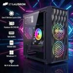 STGAubron Gaming PC Computer Desktop, Intel Core i7 8th Gen up to 4.1GHz, Radeon RX 590 8G, 16G DDR4, 512G SSD, WiFi 6 & BT 5.2, RGB Fan x2, Windows 11 Home