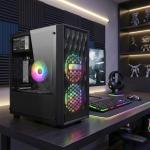 STGAubron Gaming PC Computer Desktop, Intel Core i7 8th Gen up to 4.1GHz, Radeon RX 590 8G, 16G DDR4, 512G SSD, WiFi 6 & BT 5.2, RGB Fan x2, Windows 11 Home