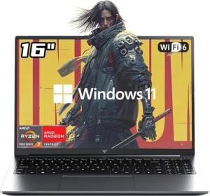 16 Inch AMD Gaming Laptop, FHD Screen Laptop with Ryzen 7 7735HS Processor up to 4.75GHz, 16GB RAM 512GB ROM Windows 11 Laptop Compute, HDMI, WiFi, Bluetooth, Type-C, Webcam, Backlit Keyboard
