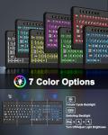 EDJO Large Print Backlit Wired Keyboard, Light Up USB Keyboard with 7-Colors Backlight, Oversize Letters Keys Full Size Computer Keyboard Compatible for Windows, Laptop, PC