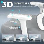 TECHREST Ergonomic Office Chair, Big and Tall Home Desk Chair, High Back Rolling Computer Chair with 2D Arms and Lumbar Support, Comfortable Gaming Chair, Swivel Mesh Chairs, Black