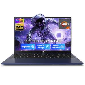 NIMO 15.6" Light-Gaming-Laptop, 8 Cores AMD Ryzen 7 8745HS 16GB DDR5 RAM 512GB SSD (Beat R9 6900HX, up to 4.9GHz) Radeon 780M GPU IPS FHD Computer with 100W Type-C Fingerprint, Backlit Keyboard