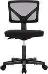 Sweetcrispy Office Computer Desk Chair, Ergonomic Low-Back Mesh Rolling Work Swivel Chairs with Wheels, Armless Comfortable Seat Lumbar Support for Home, Bedroom, Study, Student, Adults, Black